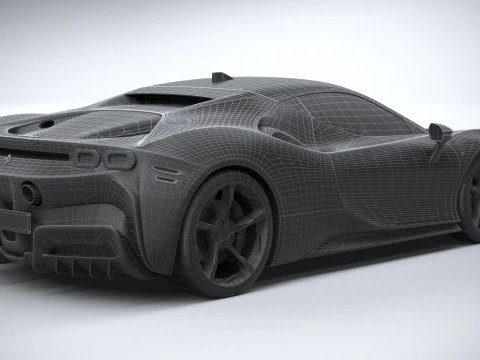 Ferrari SF90 Stradale 2021 LowPoly 3D Model