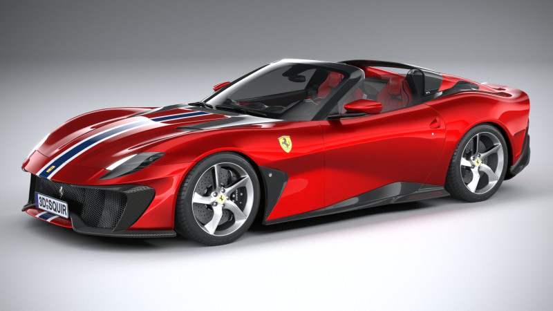 Ferrari SP51 2022 3D Model .c4d .max .obj .3ds .fbx .stl .blend