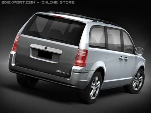 Dodge Grand Caravan 2008 Mini Van 3D Model