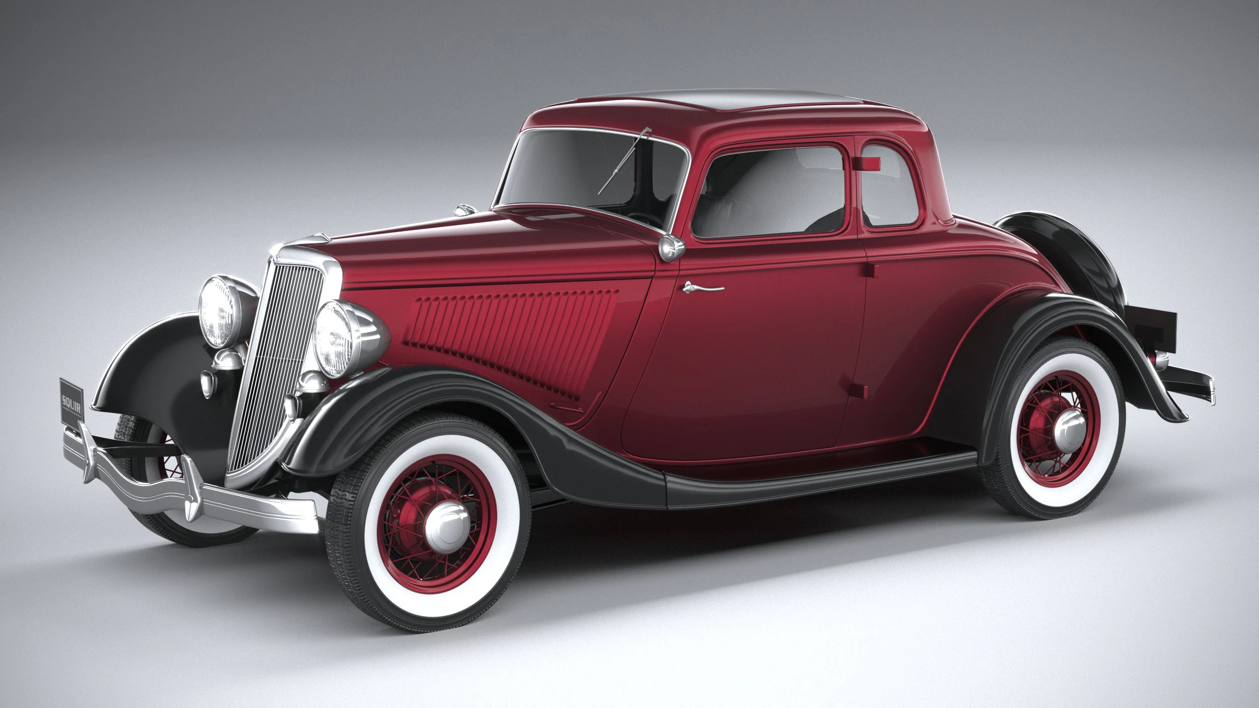 F1934 Coupe 3D Model .c4d .max .obj .3ds .fbx .stl .blend