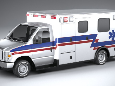 E-450 Ambulance 2011 LowPoly 3D-Modell