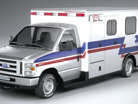 E-450 Ambulance 2011 LowPoly 3D Model