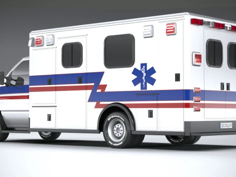 E-450 Ambulance 2011 LowPoly 3D Model