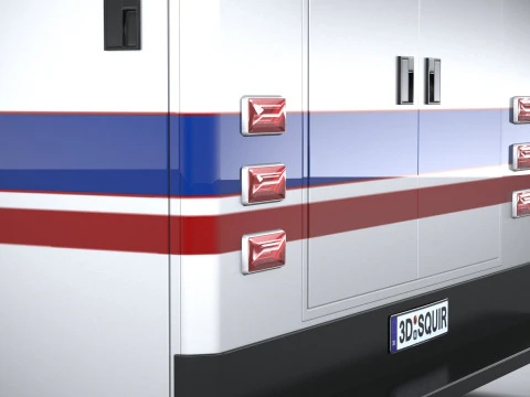 E-450 Ambulance 2011 LowPoly 3D Model