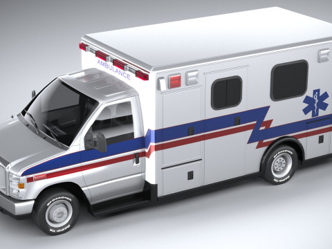E-450 Ambulance 2011 LowPoly 3D-Modell