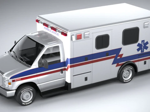 E-450 Ambulance 2011 LowPoly 3D Model