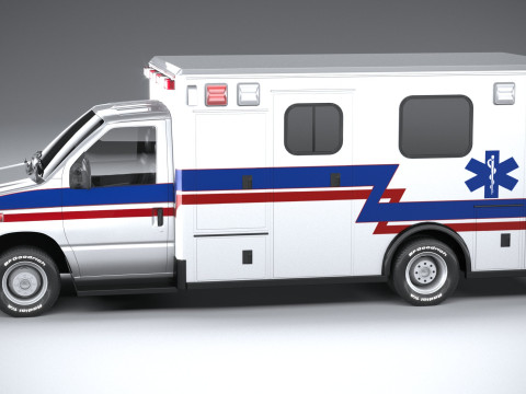 E-450 Ambulance 2011 LowPoly 3D-Modell