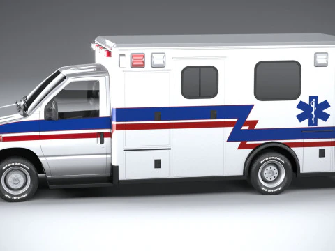 E-450 Ambulance 2011 LowPoly 3D Model