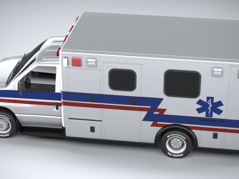 E-450 Ambulance 2011 LowPoly 3D-Modell