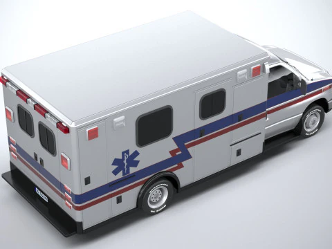 E-450 Ambulance 2011 LowPoly 3D Model
