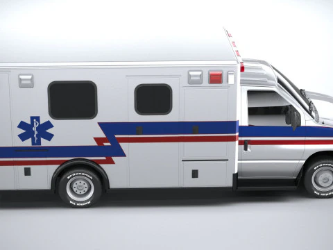 E-450 Ambulance 2011 LowPoly 3D Model