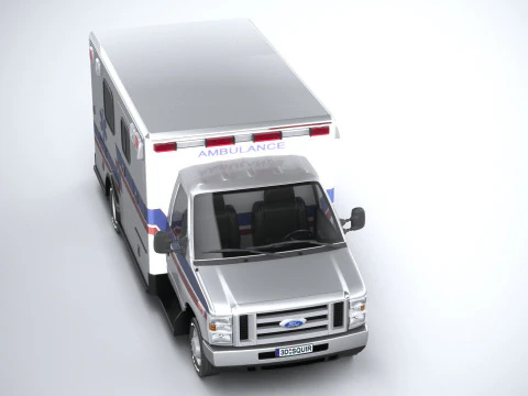 E-450 Ambulance 2011 LowPoly 3D Model