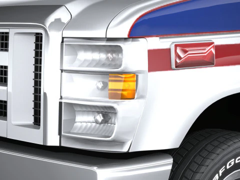 E-450 Ambulance 2011 LowPoly 3D Model