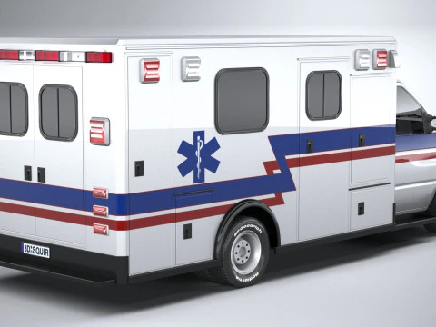 E-450 Ambulance 2011 LowPoly 3D Model