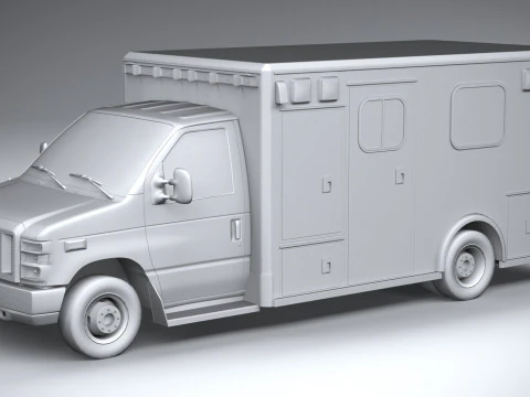 E-450 Ambulance 2011 LowPoly 3D Model