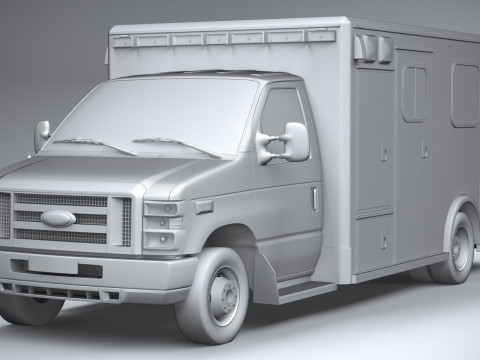 E-450 Ambulance 2011 LowPoly 3D-Modell