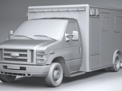 E-450 Ambulance 2011 LowPoly 3D Model