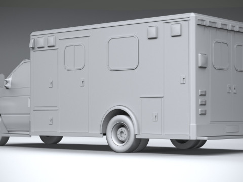 E-450 Ambulance 2011 LowPoly 3D-Modell