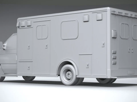E-450 Ambulance 2011 LowPoly 3D Model