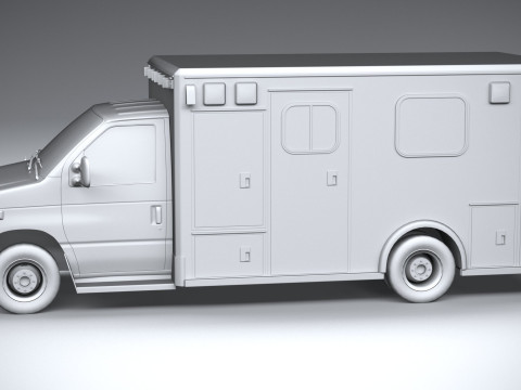 E-450 Ambulance 2011 LowPoly 3D-Modell
