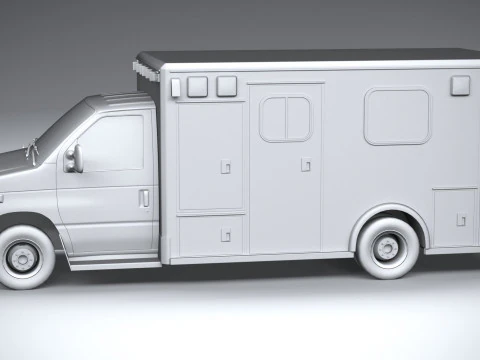 E-450 Ambulance 2011 LowPoly 3D Model