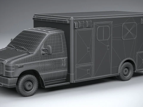 E-450 Ambulance 2011 LowPoly 3D Model