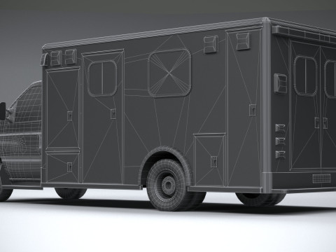 E-450 Ambulance 2011 LowPoly 3D-Modell
