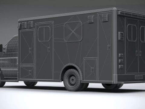 E-450 Ambulance 2011 LowPoly 3D Model