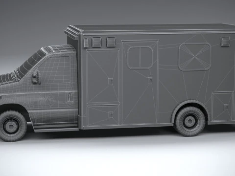 E-450 Ambulance 2011 LowPoly 3D Model