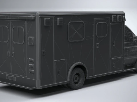 E-450 Ambulance 2011 LowPoly 3D Model