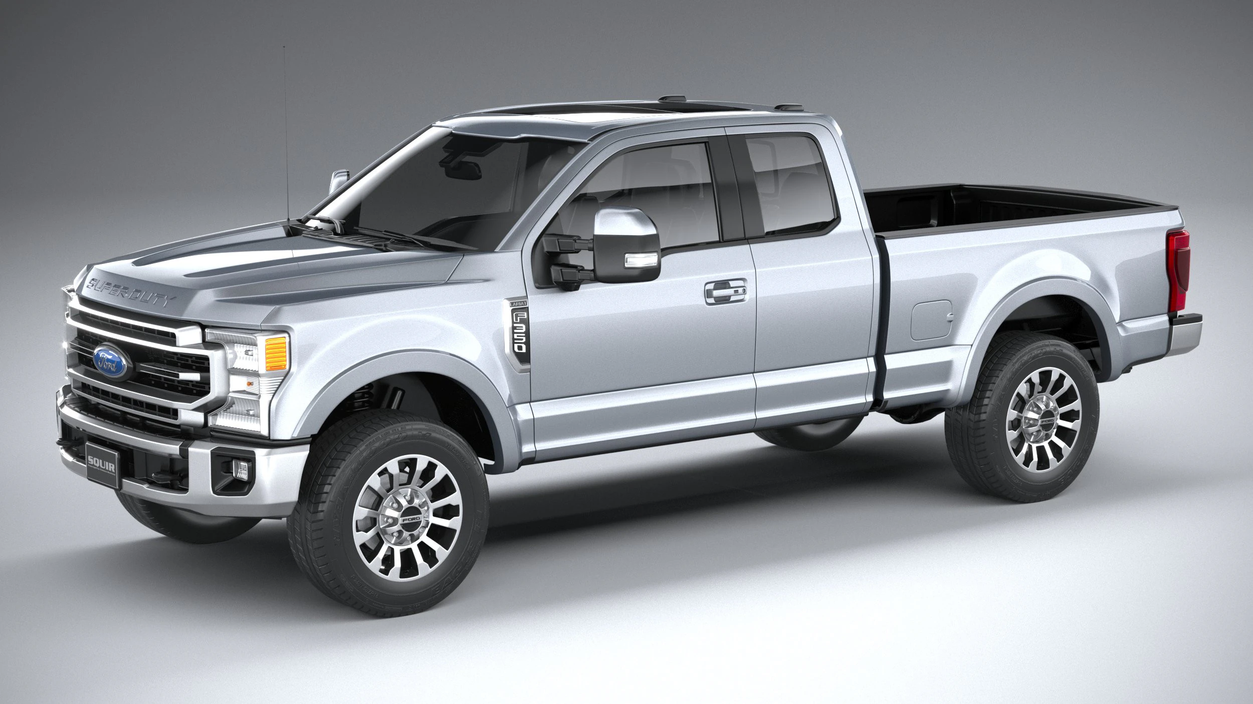 F-350 Super Duty Lariat Super Cab SB 2022 3D Model .c4d .max .obj .3ds .fbx .stl .blend