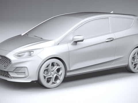 Fiesta ST 3-door 2022 3Dモデル