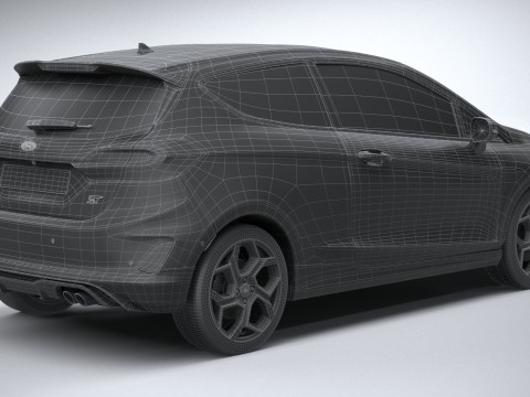Fiesta ST 3-door 2022 3Dモデル