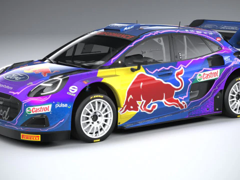Puma M-Sport WRC H&iacute;brido Rally1 2022 lowpoly Modelo 3D