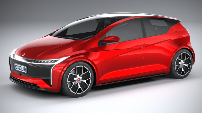 Generic Hatchback EV v3 2022 Model 3D .c4d .max .obj .3ds .fbx .stl .blend 