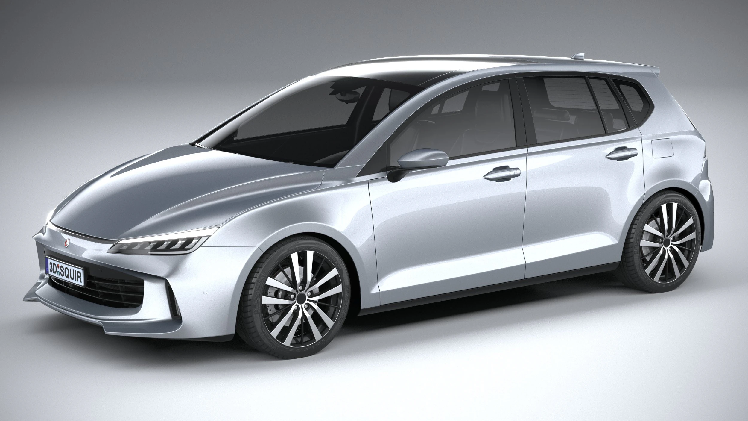 Generic Hatchback v1 2022 3D Model .c4d .max .obj .3ds .fbx .stl .blend