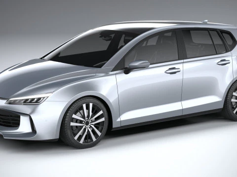 Generieke Hatchback v1 2022 LowPoly 3D Model