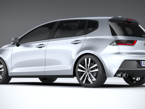 Generic Hatchback v1 2022 LowPoly 3D Модель