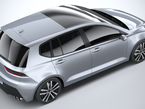 Generic Hatchback v1 2022 LowPoly 3D Модель