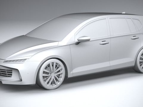 Generic Hatchback v1 2022 LowPoly 3D Модель