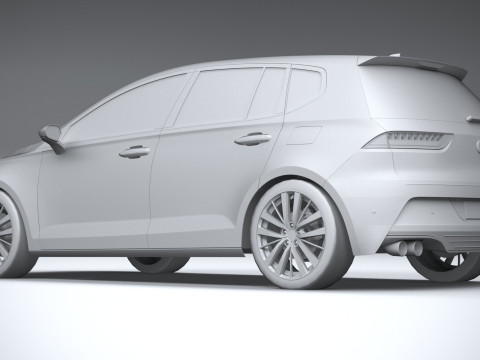 Generic Hatchback v1 2022 LowPoly 3D Модель