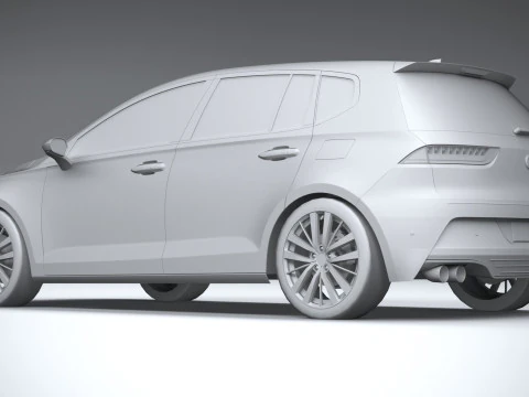 Generic Hatchback v1 2022 LowPoly 3D Model