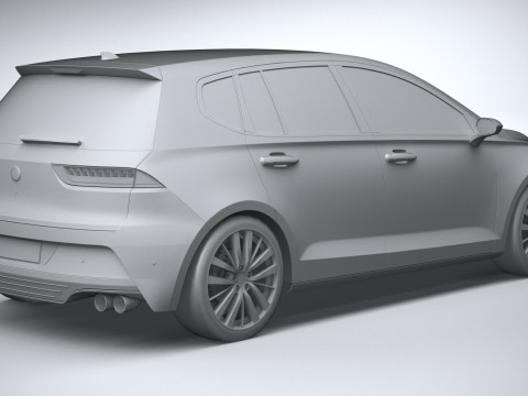 Generic Hatchback v1 2022 LowPoly 3D Модель