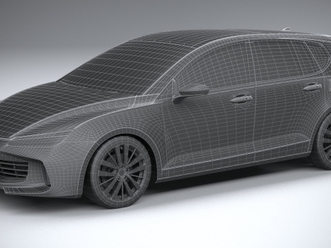 Generic Hatchback v1 2022 LowPoly 3D Модель