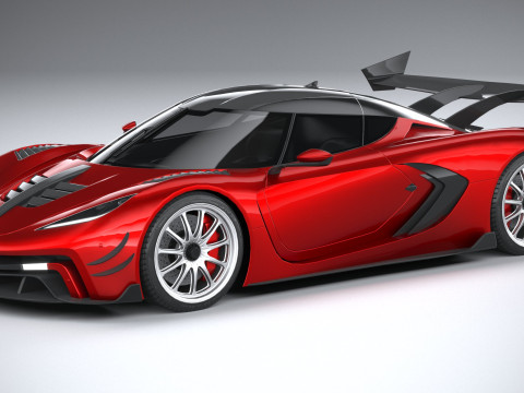 Generic Hypercar 2022 LowPoly 3D Модель