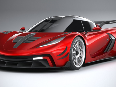 Generic Hypercar 2022 LowPoly Modello 3D