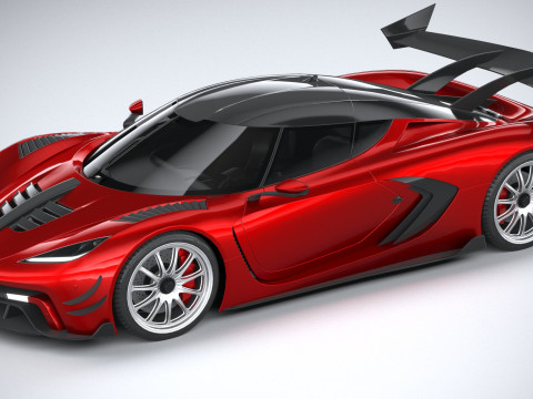 Generic Hypercar 2022 LowPoly Modello 3D