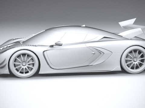 Generic Hypercar 2022 LowPoly Modello 3D