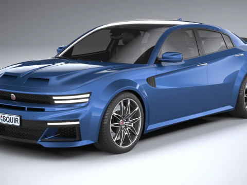 Generic Muscle Sedan 2022 3D Model