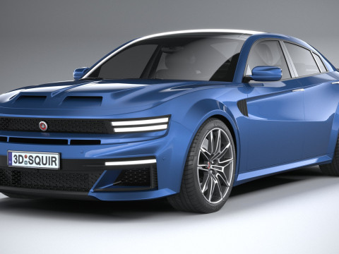 Generic Muscle Sedan 2022 3D Модель